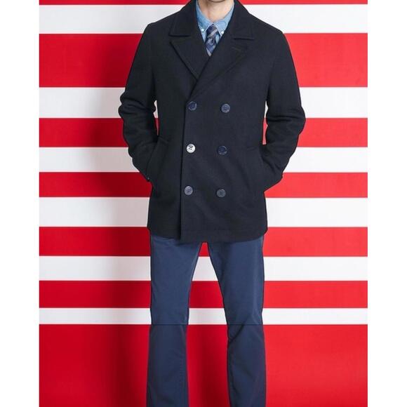 Tommy Hilfiger Other - Tommy Hilfiger $299 Double Breasted Wool Blend Peacoat Navy Blue Size XL